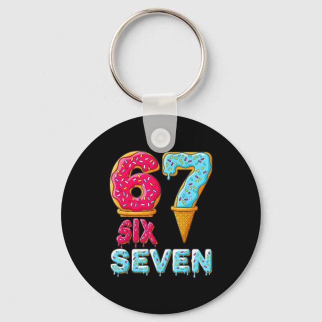 Baseball Drip Number 67 Player 67 Meme Ice Cream D Keychain (Front)