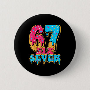 Baseball Drip Number 67 Player Or 67th Birthday Button
