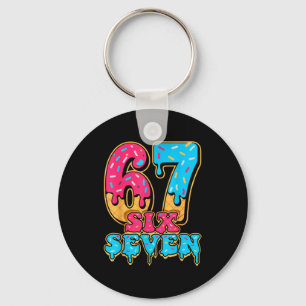 Baseball Drip Number 67 Player Or 67th Birthday Keychain