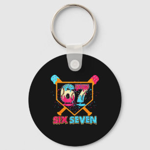 Baseball Drip Number 67 Player Or 67th Birthday  Keychain