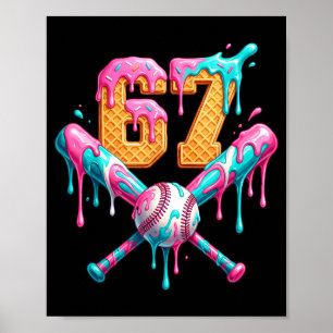 Baseball Drip Number 67 Player Poster