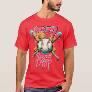 Baseball Drip Number 67 Player Sport Gift for Men T-Shirt