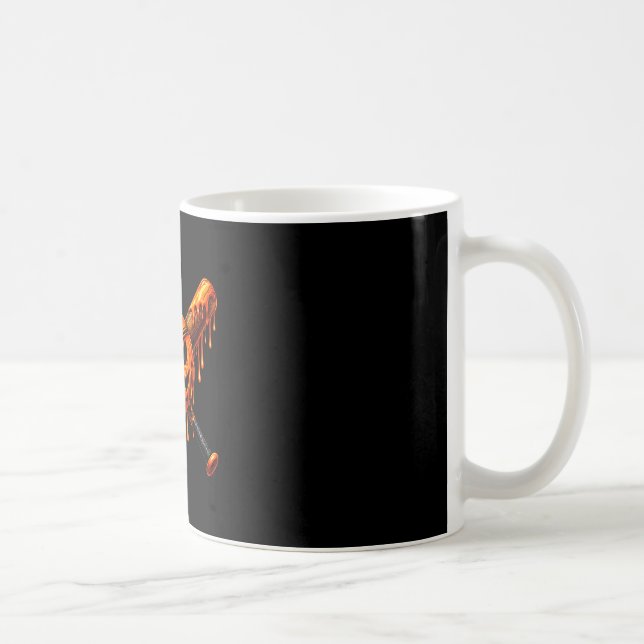 Baseball drip pumpkin spooky ghost halloween boys coffee mug (Right)