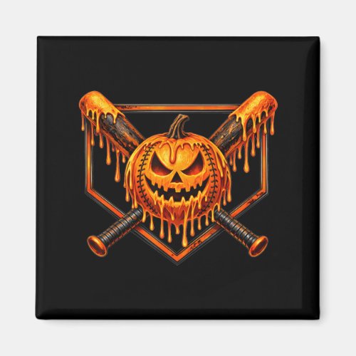 Baseball drip pumpkin spooky ghost halloween boys magnet