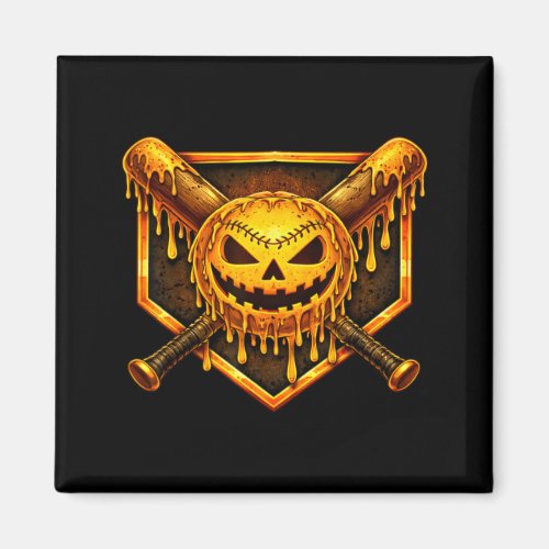 Baseball drip pumpkin spooky ghost halloween boys magnet