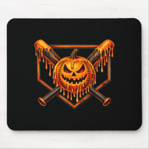 Baseball drip pumpkin spooky ghost halloween boys mouse pad