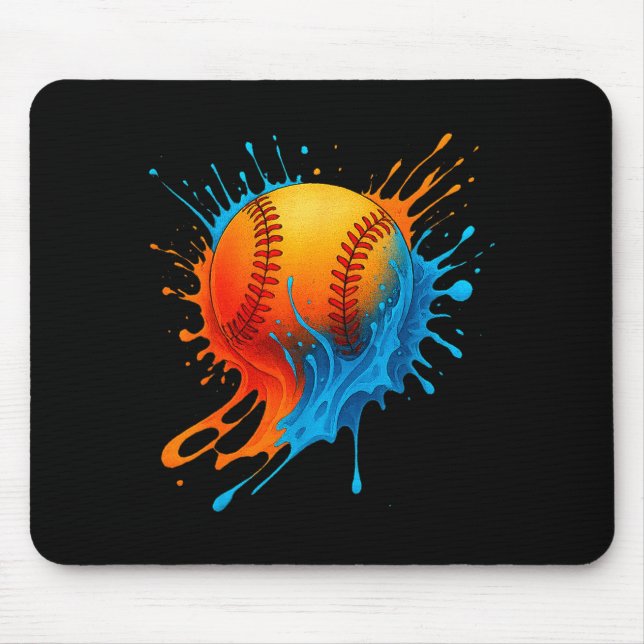 Baseball Drip Team For Boys And Girls Ice Cream Co Mouse Pad (Front)