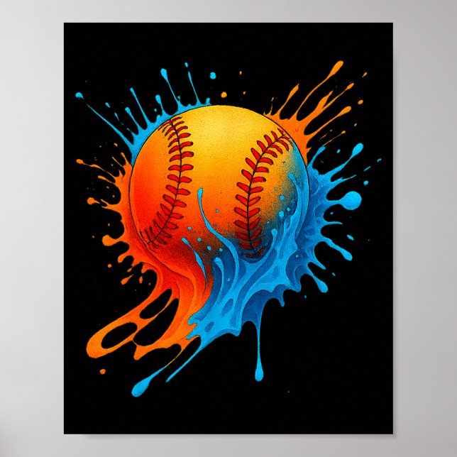 Baseball Drip Team For Boys And Girls Ice Cream Co Poster (Front)