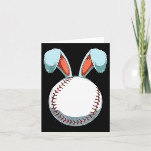 Baseball Easter Bunny Ears Easter Eggs Hunting Bas Card