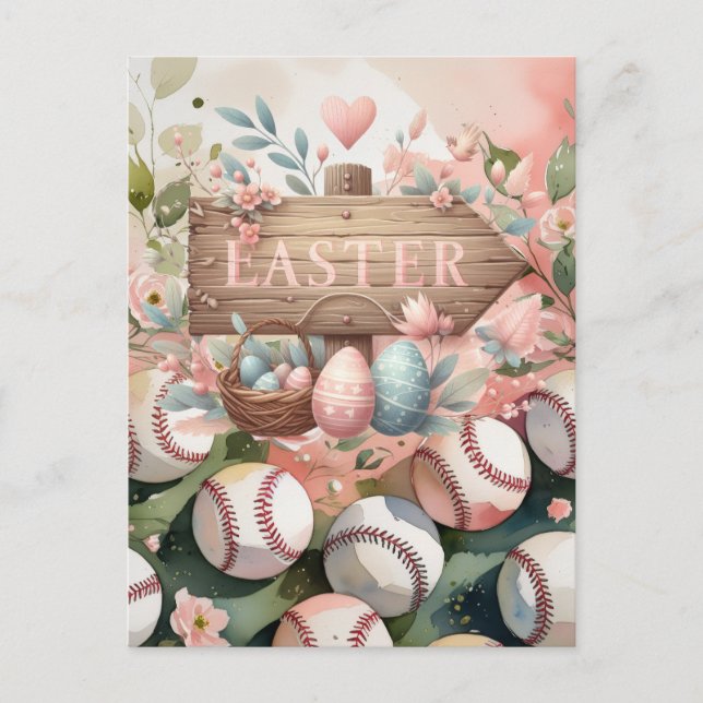 Baseball Easter  Greeting Card  (Front)