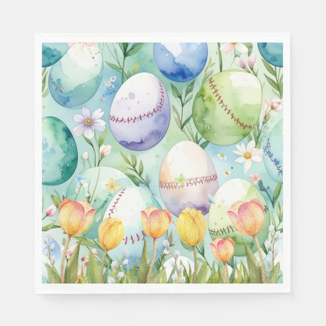 Baseball Easter  themed  Napkins (Front)
