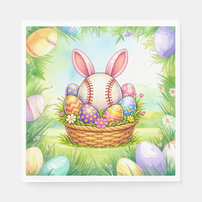 Baseball Easter  themed  Napkins (Front)