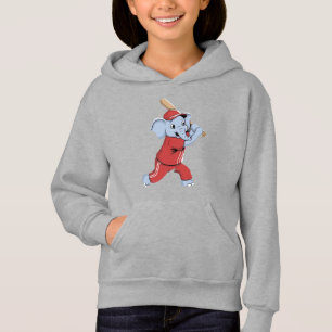 Baseball Elephant Cartoon Hoodie