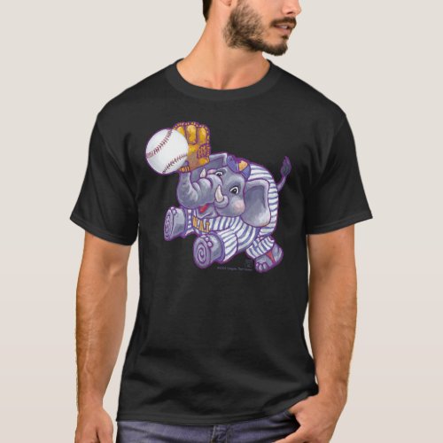 Baseball Elephant Mens T Shirts
