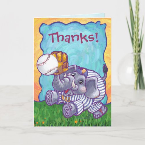 Baseball Elephant Thank You Card