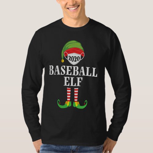 Baseball Elf Matching Christmas Group Party Pjs Fa T-Shirt