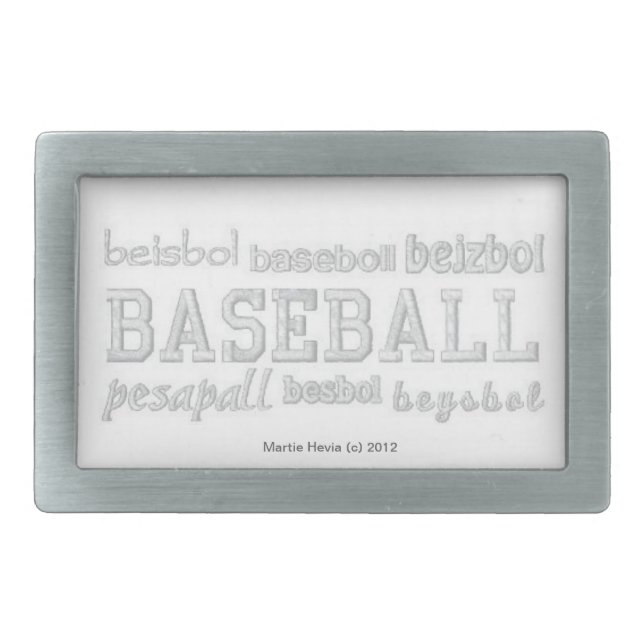 Baseball (Embroidered-Look) Belt Buckle (Front)