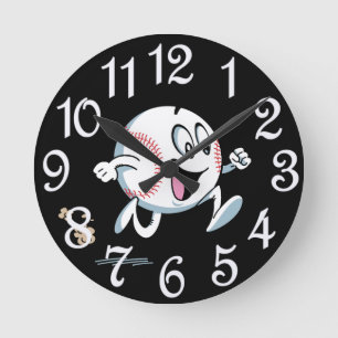 Baseball Emoji Round Clock