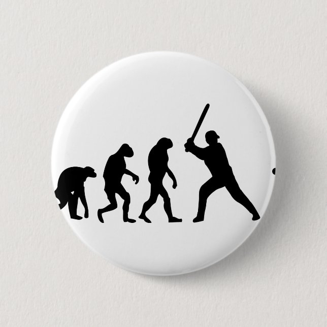 baseball evolution pinback button (Front)