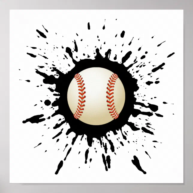 Baseball Explosion Poster | Zazzle