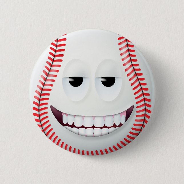 Baseball Face 2 Pinback Button (Front)