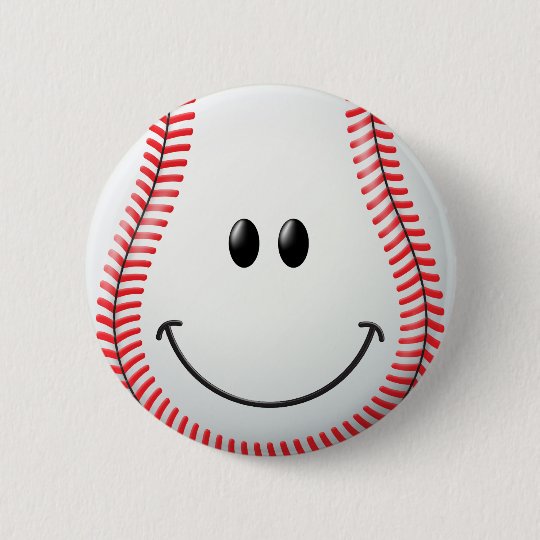 baseball face pinback button