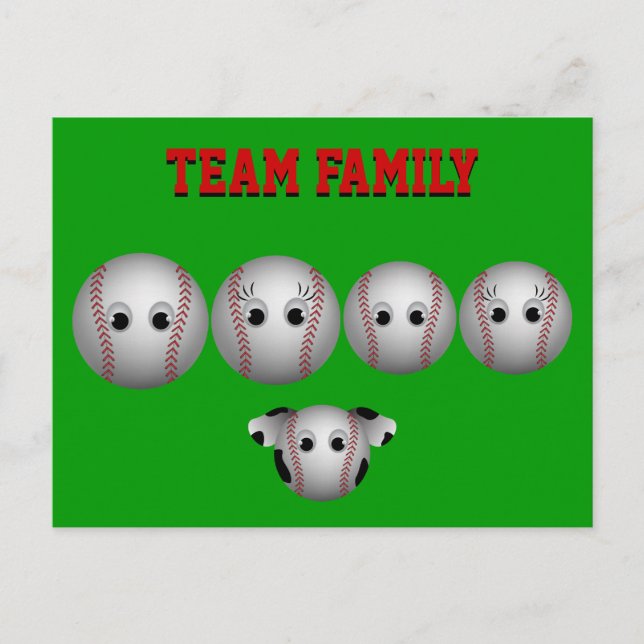 Baseball Family Custom Postcard (Front)