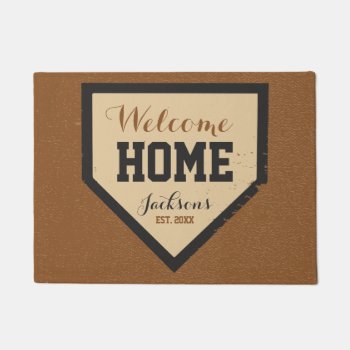 Baseball Family Home Plate Name And Year Doormat by INAVstudio at Zazzle