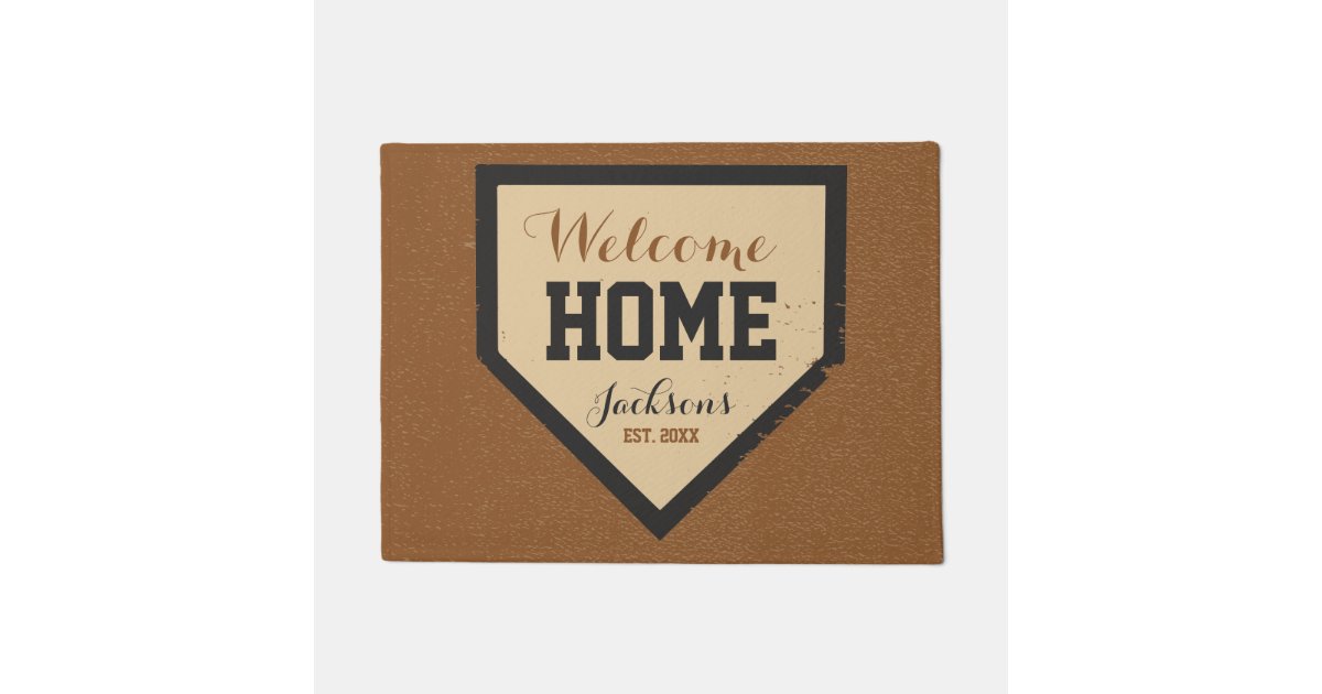Baseball Family Home Plate Name And Year Doormat Zazzle Com