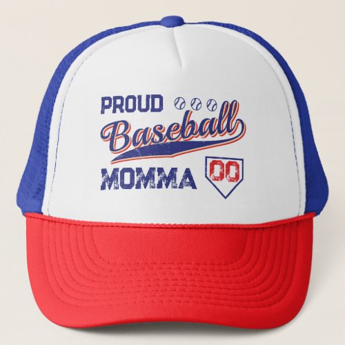 Baseball Family Retro Baseball Baseball Mom Dad Trucker Hat