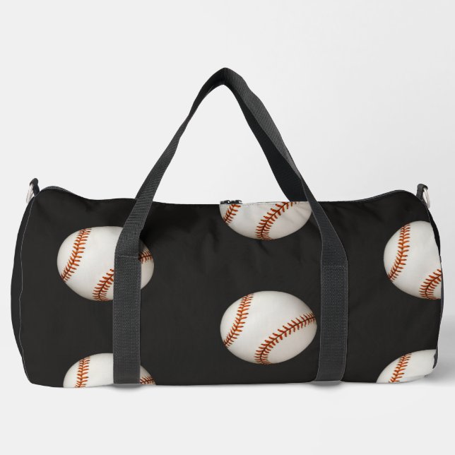 Baseball Fan Black  Duffle Bag (Front)