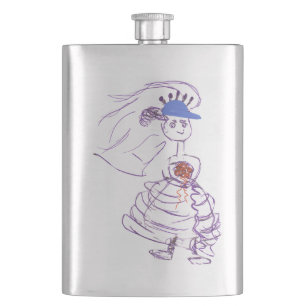Baseball Fan Bride Hip Flask