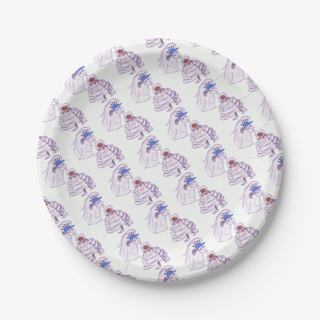 Baseball Fan Bride Paper Plates (Front)