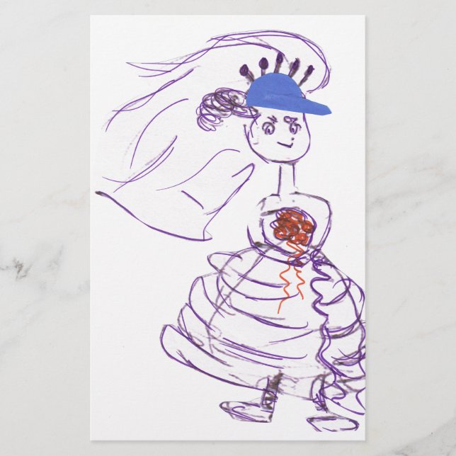 Baseball Fan Bride Stationery (Front)