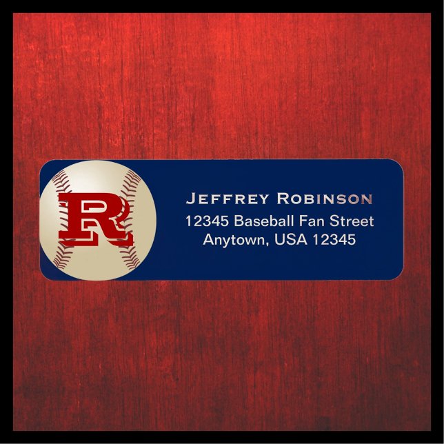 Baseball Fan Name and Address Label Monogram (Creator Uploaded)