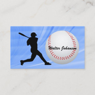 Baseball Fan or Player batter silhouette baseball Business Card