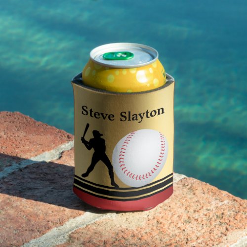 Baseball Fan or Player elegant personalize Can Cooler