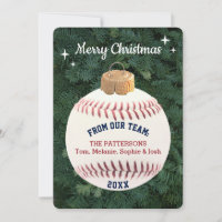 Baseball Fan Ornament Custom Photo Christmas Card