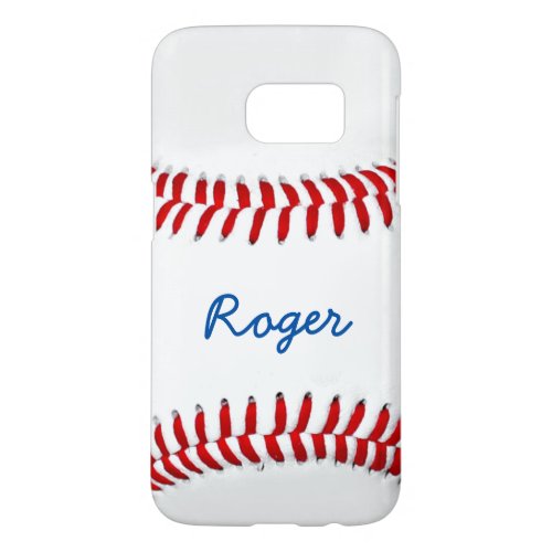Baseball Fan Photo Gift Idea Personalized Name Samsung Galaxy S7 Case