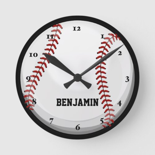 Baseball Fan Round Clock