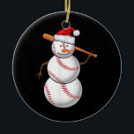 Baseball Fan Snowman Funny Christmas For men Ceramic Ornament<br><div class="desc">Baseball Fan Snowman Funny Christmas For men women boys girl Gift. Perfect gift for your dad,  mom,  papa,  men,  women,  friend and family members on Thanksgiving Day,  Christmas Day,  Mothers Day,  Fathers Day,  4th of July,  1776 Independent day,  Veterans Day,  Halloween Day,  Patrick's Day</div>