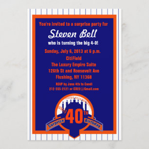 Baseball Fan Surprise Party Invitation