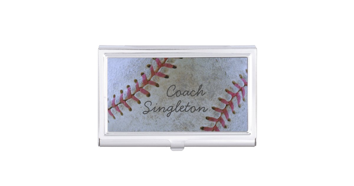 Baseball Fan Tastic Battered Ball Authentic Scuff Business Card Case Zazzle Com