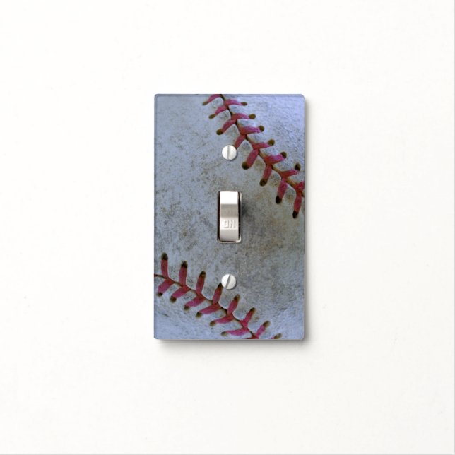 Baseball Fan-tastic_Battered Ball _autograph ready Light Switch Cover (In Situ)