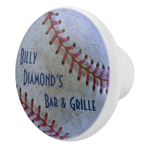 Baseball Fan_tastic_Battered ball_personalized Ceramic Knob
