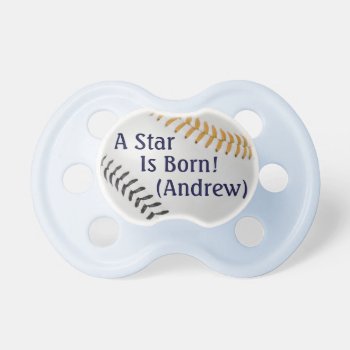 Baseball Fan-tastic_color Laces_go_bk_personalized Pacifier by UCanSayThatAgain at Zazzle