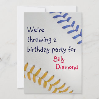 Baseball Fan-tastic_Color Laces_go_bl Party Invitation