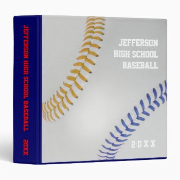 Baseball Fan-tastic_color Laces_go_bl_personalized Binder by UCanSayThatAgain at Zazzle