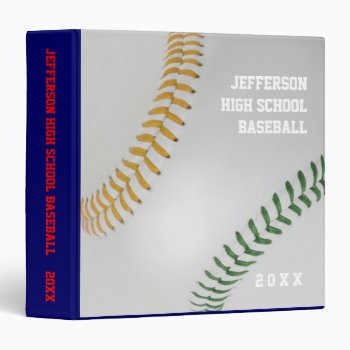 Baseball Fan-tastic_color Laces_go_gr_personalized 3 Ring Binder by UCanSayThatAgain at Zazzle