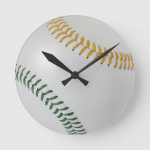Baseball Fan-tastic_Color Laces_go_gr Round Clock